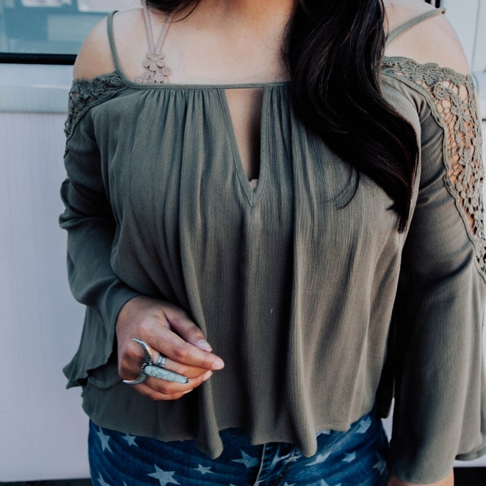 Southern Fried Chics Olive- Never too late top